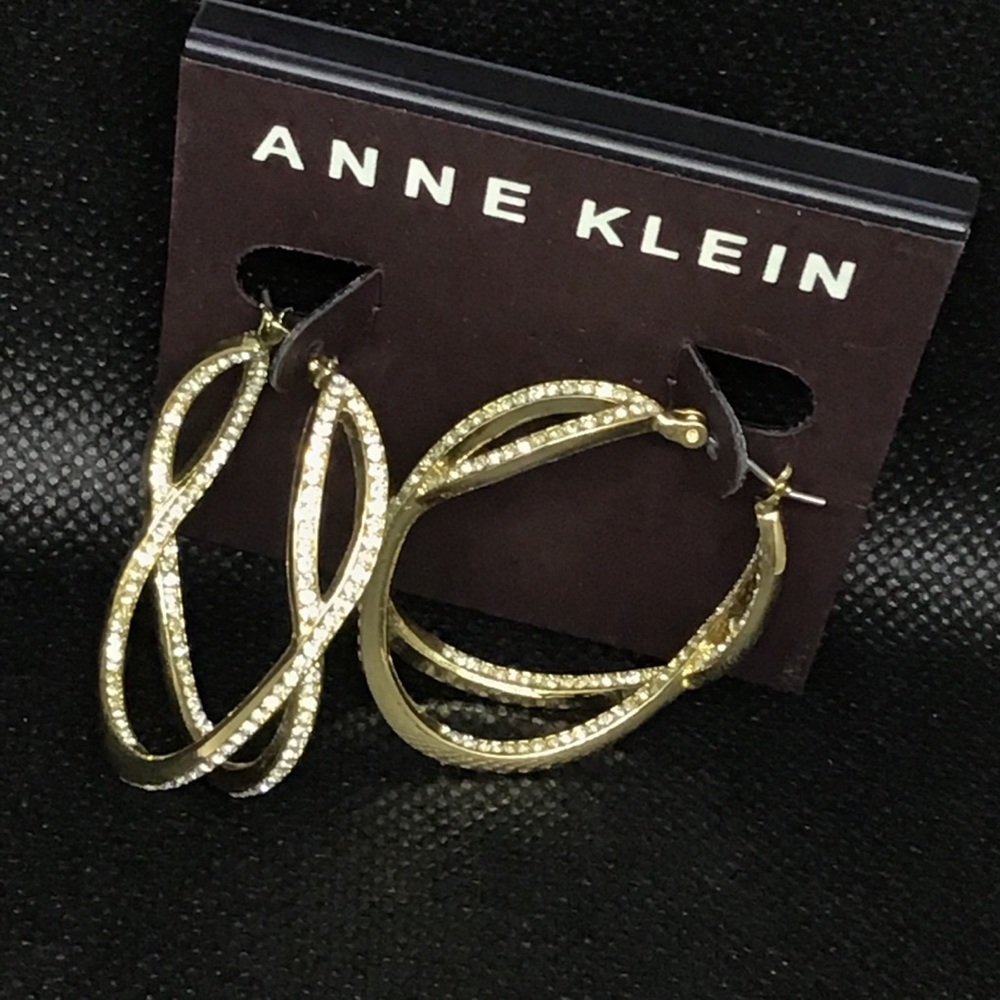 Anne Klein Pave X-Hoop Earrings